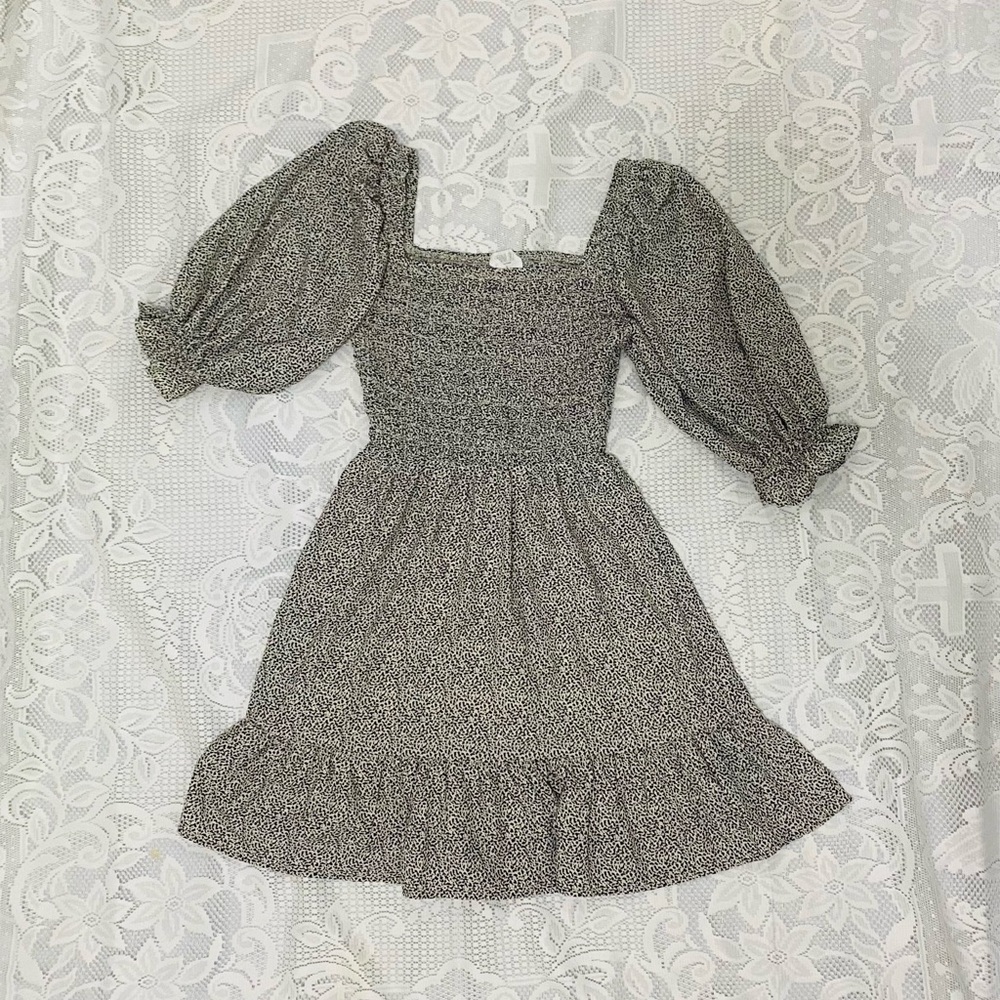 Sienna Sky Black and White Floral Long Sleeve Dress